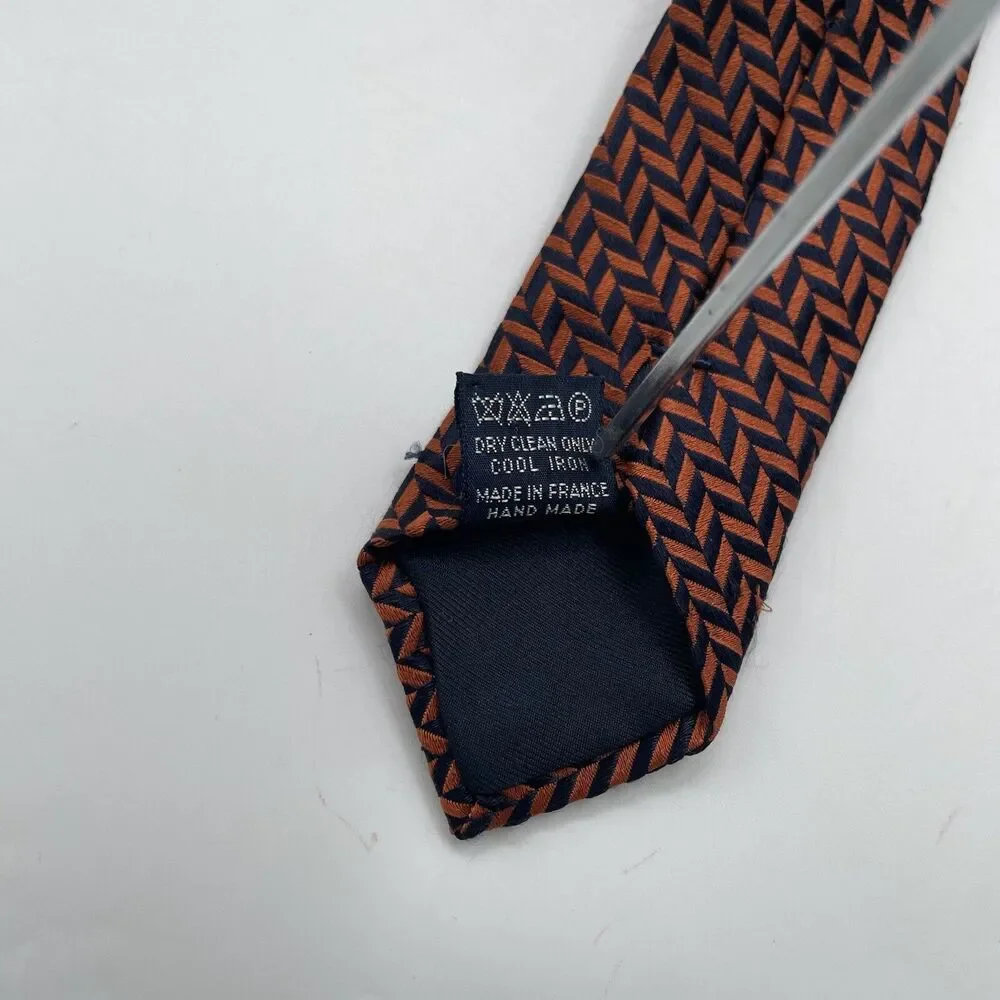 Vintage John Braye Mens 100% Silk Tie Geometric Handmade France 3.5” x 58”